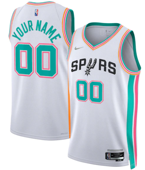 Men's San Antonio Spurs Active Player Custom 2021/22 White City Edition Stitched Jersey